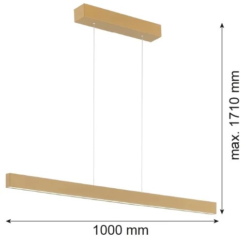 Lustră LED pe cablu BALANS LED/35W/230V 3000K auriu Argon 8306