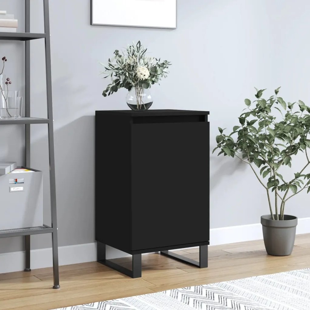 831070 vidaXL Dulap, negru, 40x35x70 cm, lemn prelucrat