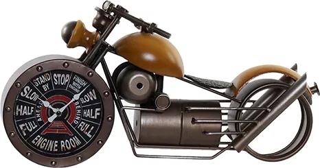 Ceas Motocicleta din metal galben 50x25 cm