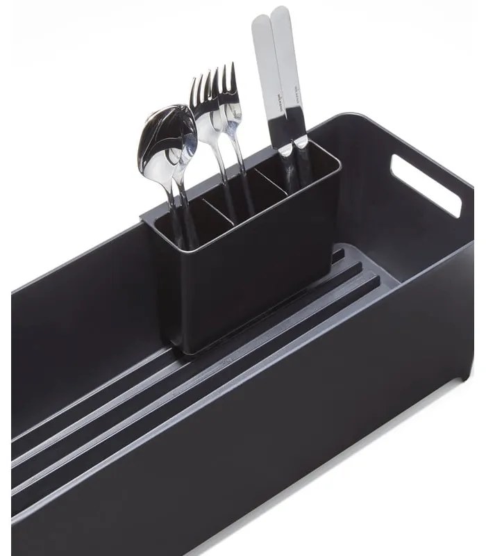 Suport de scurgere vase din silicon Yamazaki Flow, negru