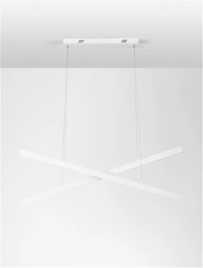 Lustra LED suspendata design modern X-LINE alba