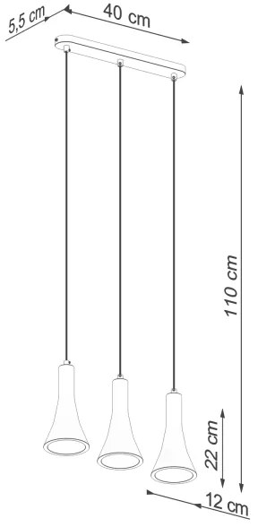 Lustră pe cablu Sollux SL.1225 REA 3xE14/12W/230V beton