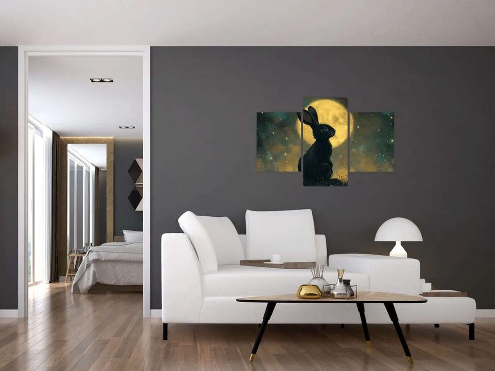 Tablou - Iepure cu lună (90x60 cm)