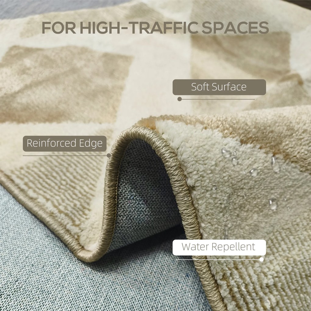 HOMCOM Covor Modern Hipoalergenic și Lavabil cu Efect 3D 230x160cm Galben | Aosom Romania