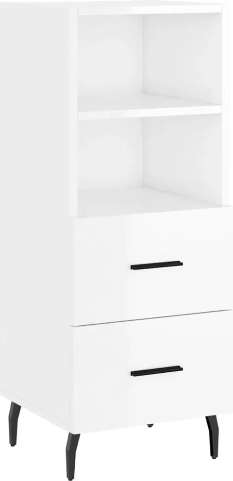 vidaXL Servantă, alb extralucios, 34,5x34x90 cm, lemn compozit