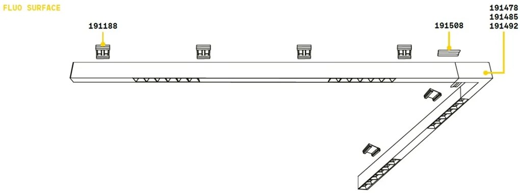 Lustra LED profesionala 26W 3000K FLUO WIDE 1200 negru 191997