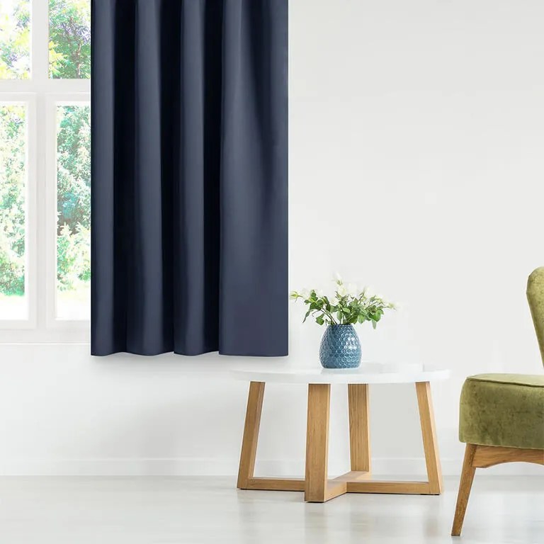 Draperie groasă blackout RESTILO indigo 140 x 245 cm set 2 buc