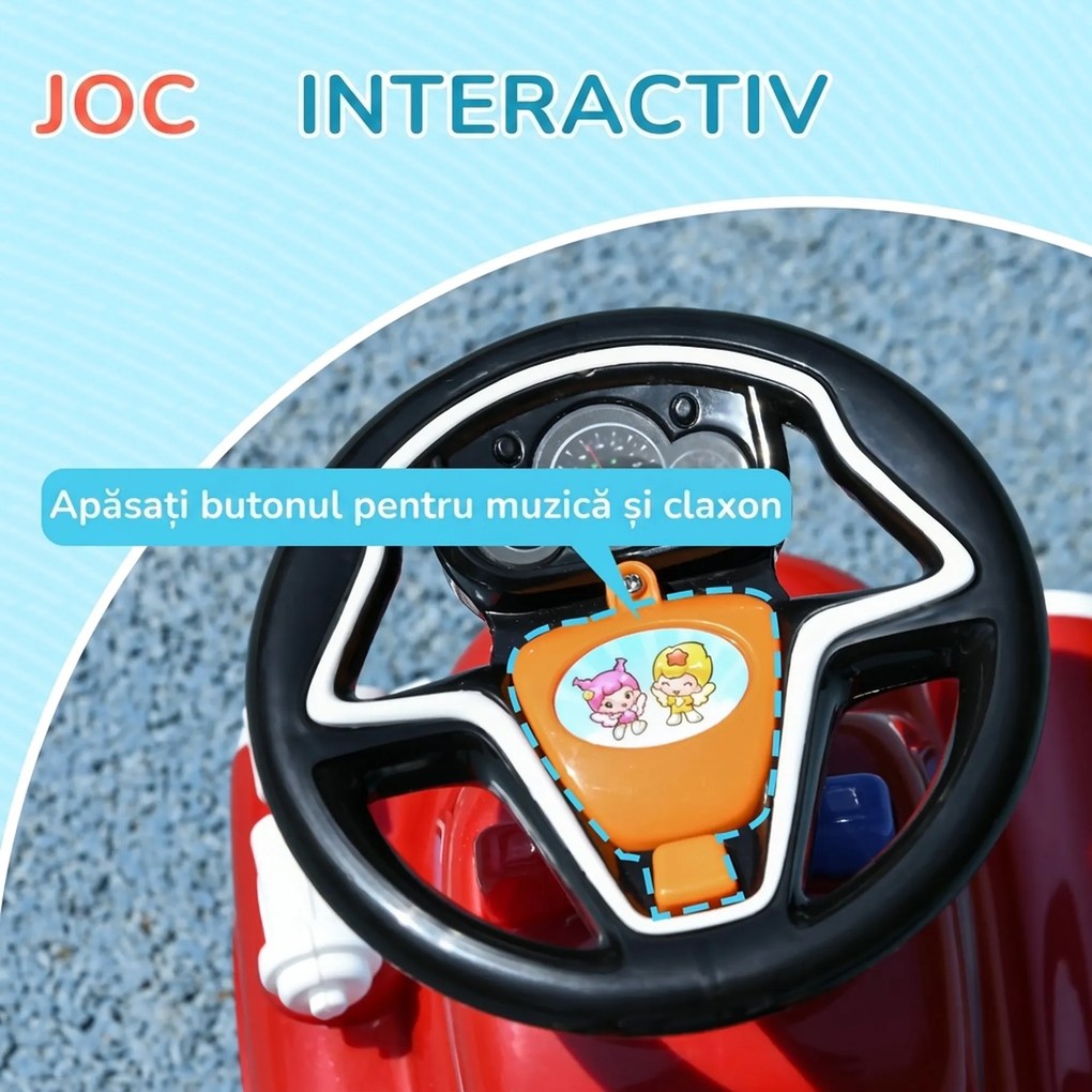 AIYAPLAY Mașină de Jucărie Per Copii 18-36 Luni a Acționare Manuală, Roșu | Aosom Romania