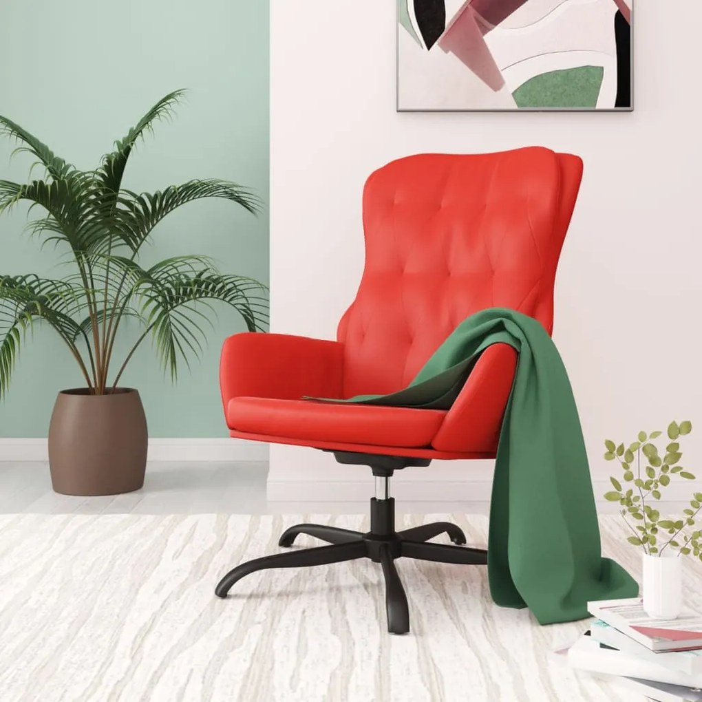 341245 vidaXL Scaun de relaxare, roșu, piele ecologică