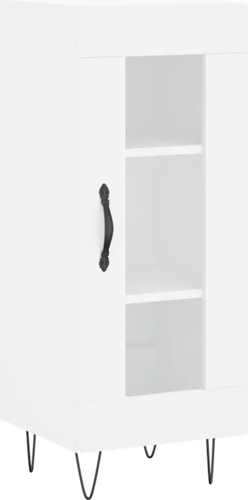 vidaXL Servantă, alb, 34,5x34x90 cm, lemn compozit