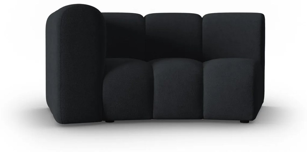 Modul pentru canapea Lupine in semicerc cu tapiterie din tesatura structurala, negru