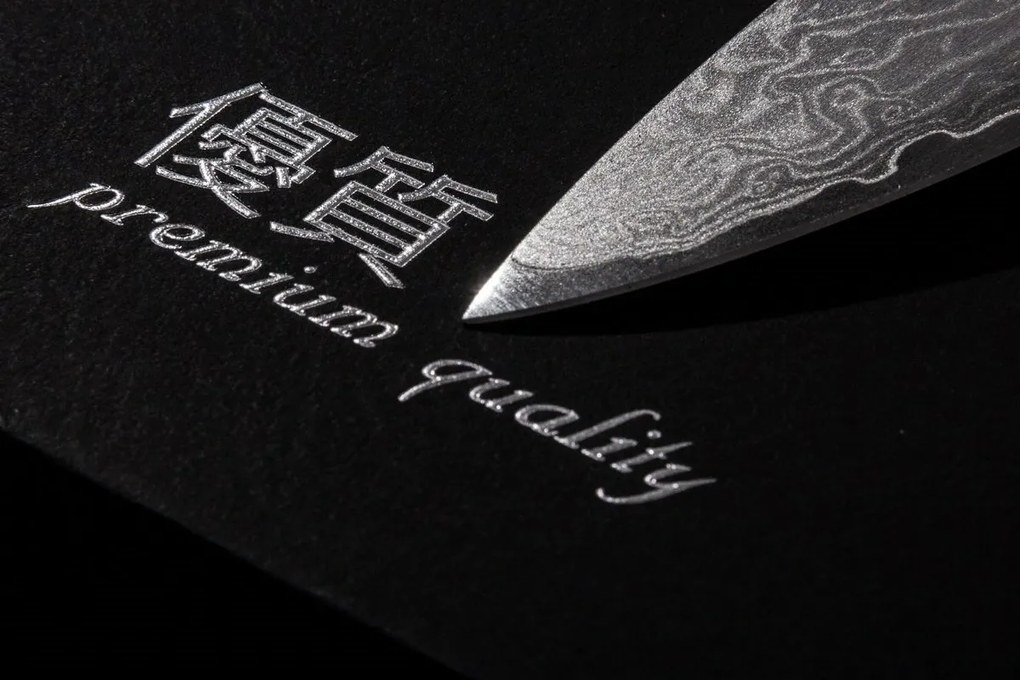 Set de cuțite G21 Damascus Premium în bloc de bambus, 3 bucăți + piatră de ascuțit