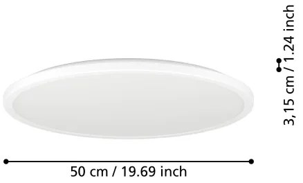 Plafonieră LED RGBW dimabilă de exterior Eglo 901473 ROVITO-Z 16,8W/230V d. 50 cm IP44 alb