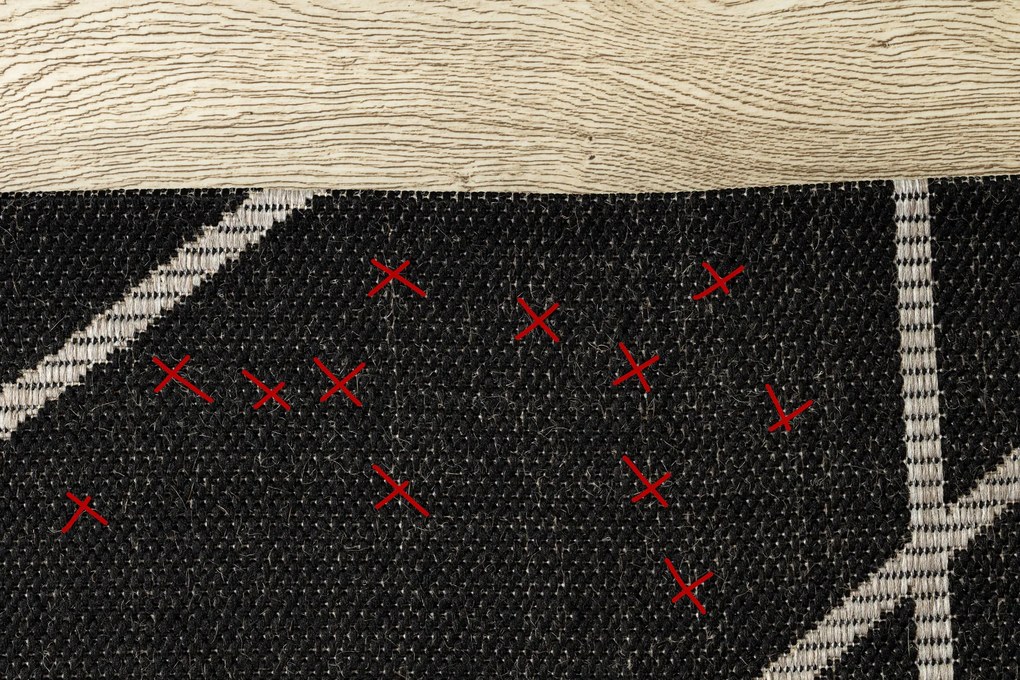 Covor sisal Floorlux 20605 negru si argint Triunghiuri, Geometric - SECUNDAR-COTATI PRODUSUL
