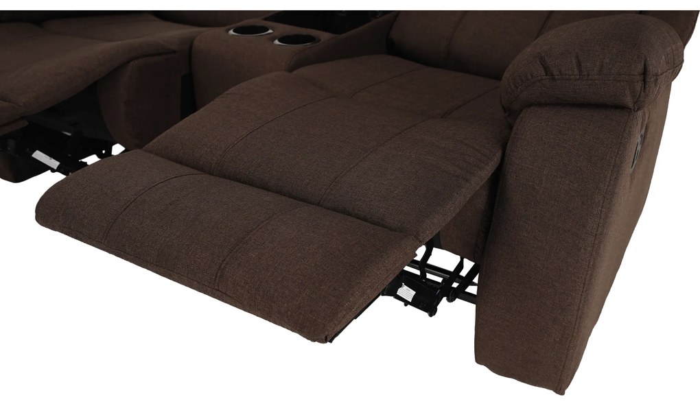 Canapea 3+2+1, material textil maro, FABRON 2 NEW
