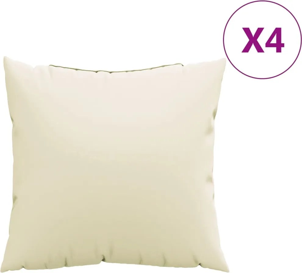 vidaXL Perne de canapea, 4 buc., crem, 60x60 cm, textil