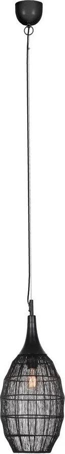 Lustră negru-mat cu abajur din metal Soraya – Trio