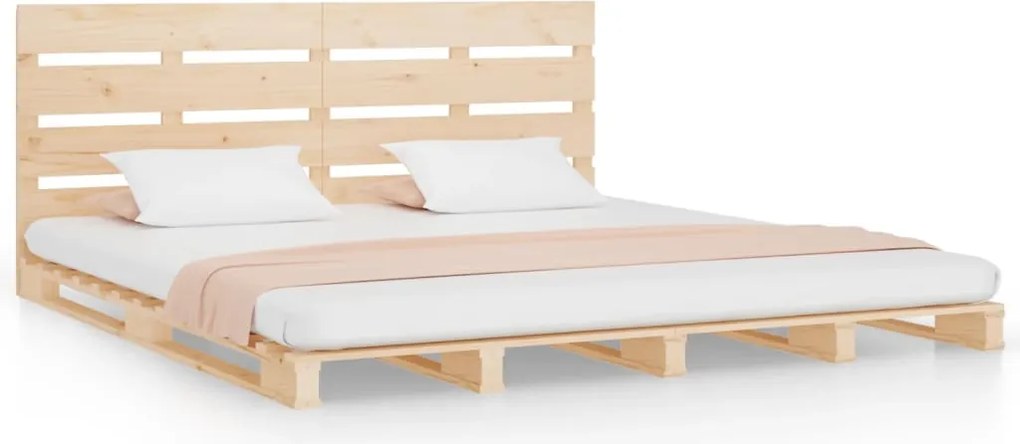 vidaXL Cadru de pat fără saltea, 140x200 cm, lemn masiv pin