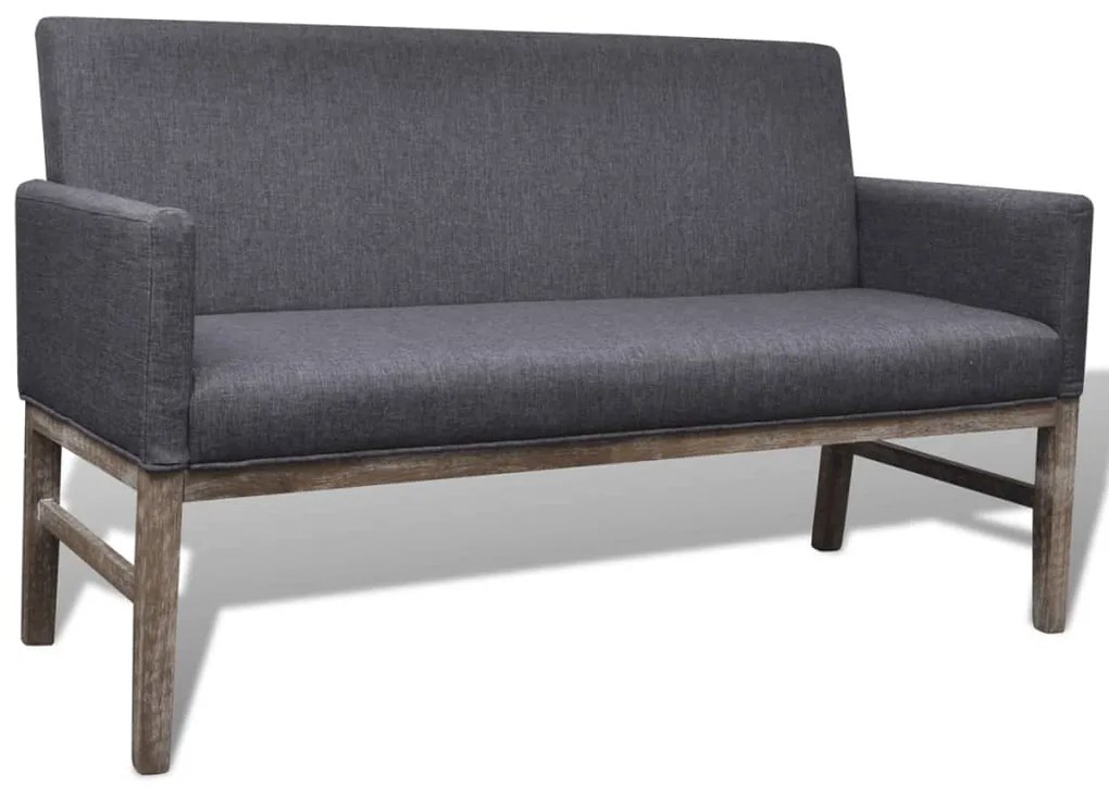 Banca cu perne captusite, textil, lemn de hevea, gri inchis Morke gra, banca