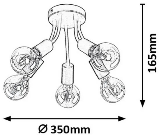 Rabalux 6809 - Lustră aplicată ALMUS 5xE27/60W/230V