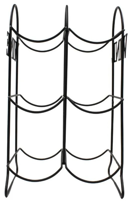 Suport Sticle Vin, din Metal Negru – 6 Sticle | Excellent Houseware