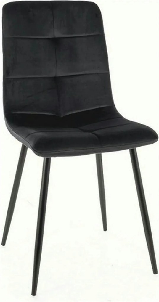 Scaun IVO, negru, stofa catifelata/metal, 45x39x91 cm