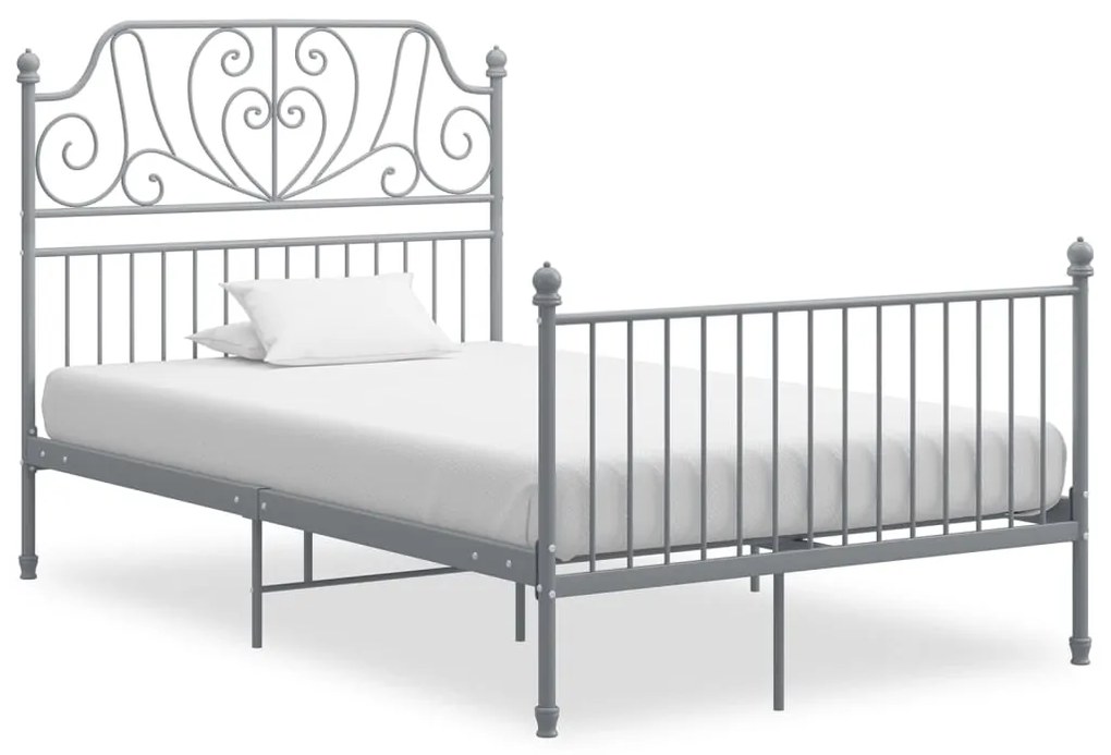 vidaXL Cadru de pat, gri, 120x200 cm, metal