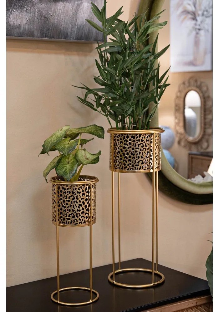 Suporturi pentru flori 2 buc. din metal ø 17 cm (înălțime 46 cm) Nat – Mauro Ferretti