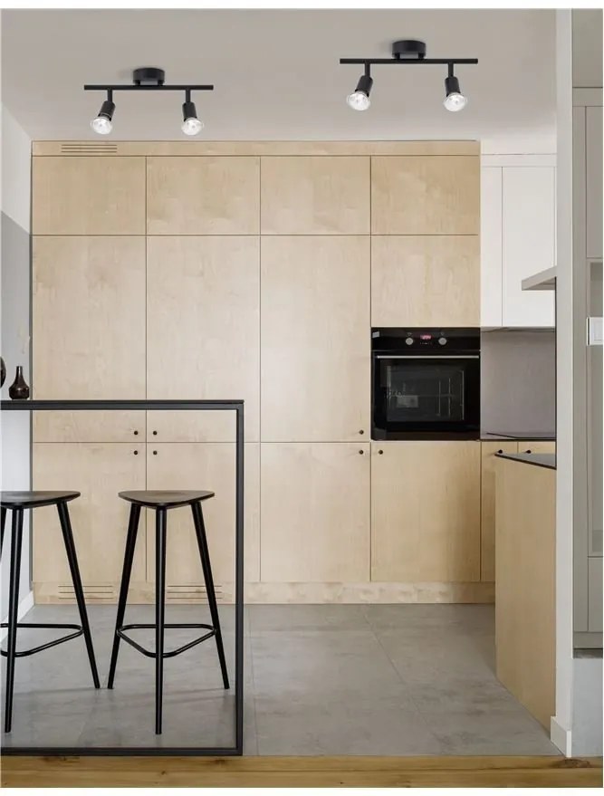 Aplica de perete/tavan cu 2 spoturi design minimalist LUP negru