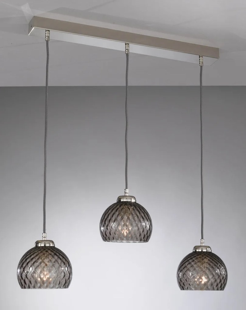 Lustra moderna cu 3 pendule design italian 10003 fumuriu
