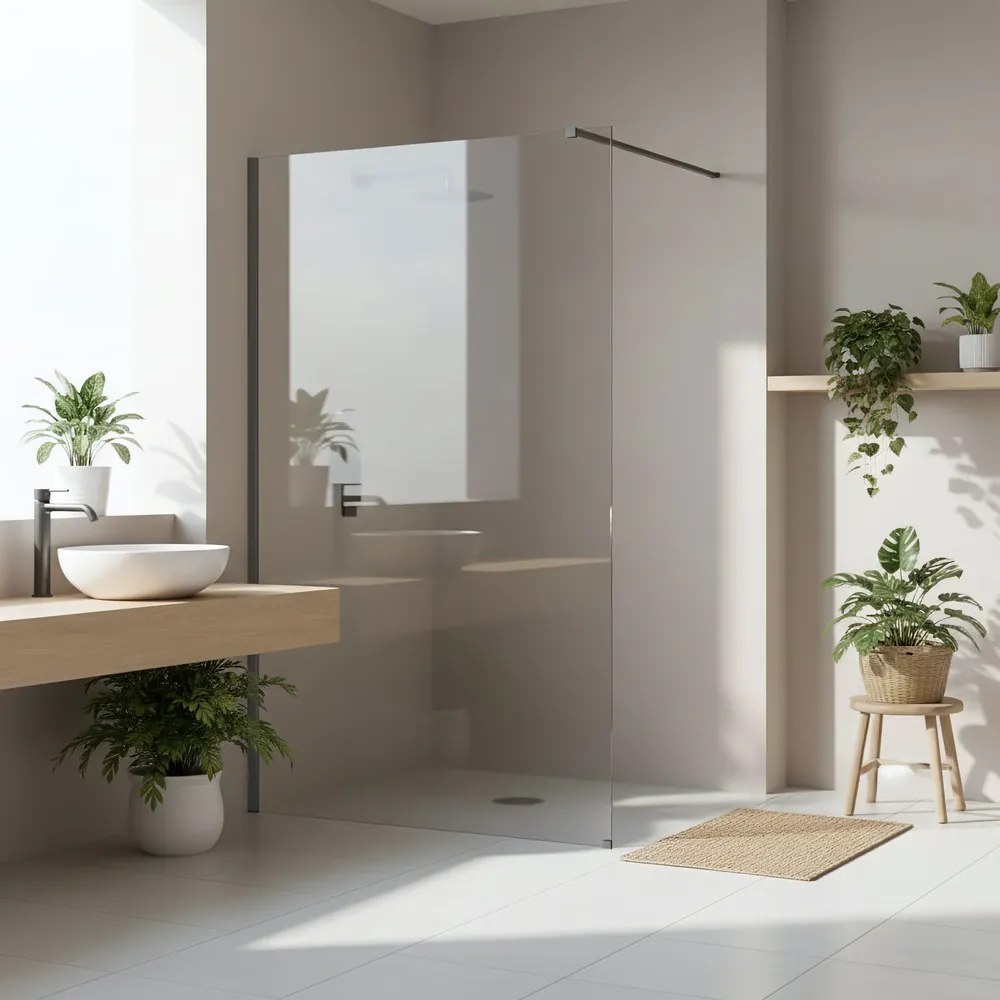 Paravan de dus Rea Flexi Transparent Titan 140