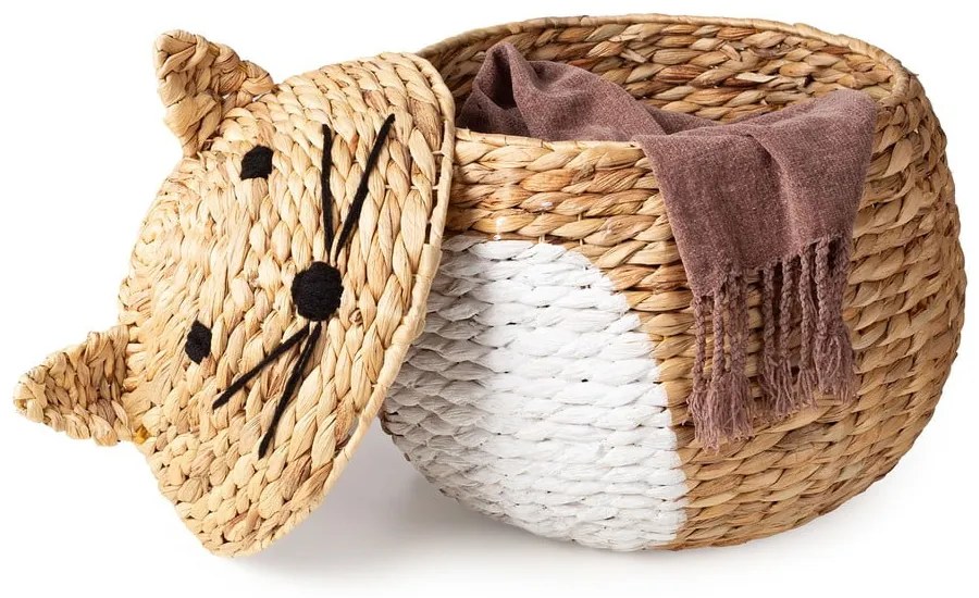 Coș de jucării pentru copii în culoare naturală din zambilă de apă ø 40x43 cm Cat – Compactor