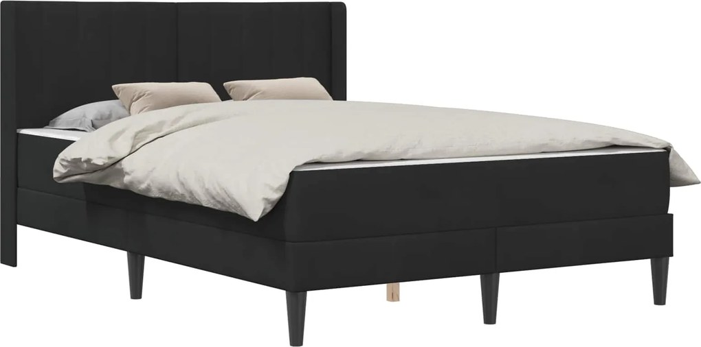 vidaXL Cadru de pat cu saltea Negru 160 x 200 cm Catifea