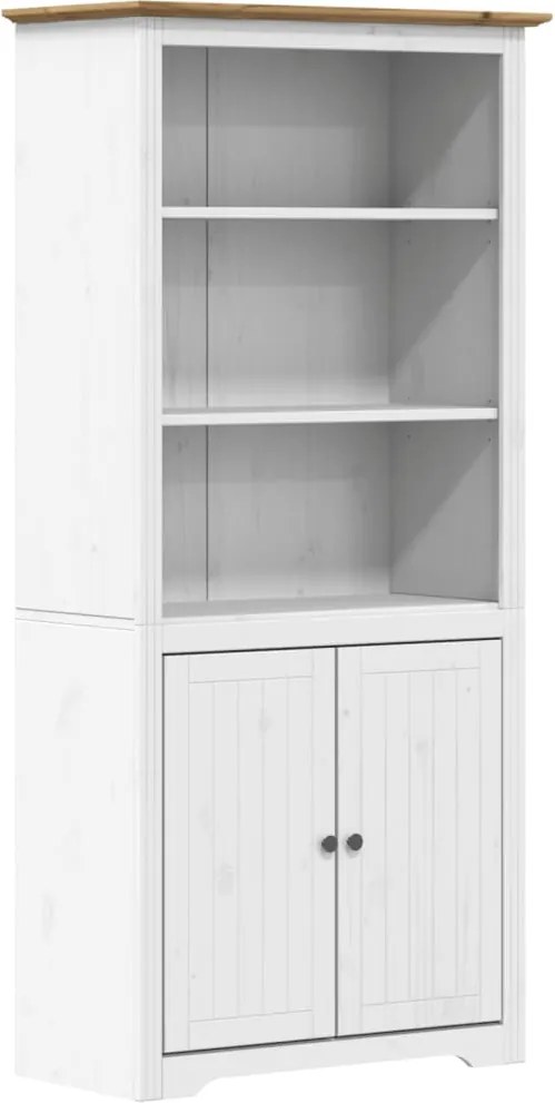 vidaXL Bibliotecă "BODO", alb și maro, 82x40x173 cm, lemn masiv de pin