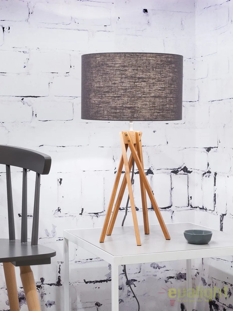 Lampa de masa realizata din materiale naturale, durabile si ecologice, KILIMANJARO/T gri inchis