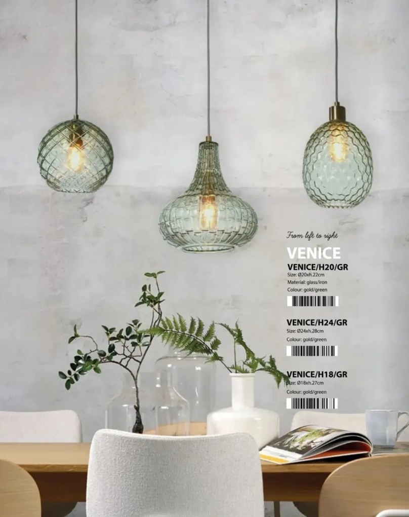 Pendul design decorativ Venice oval, green