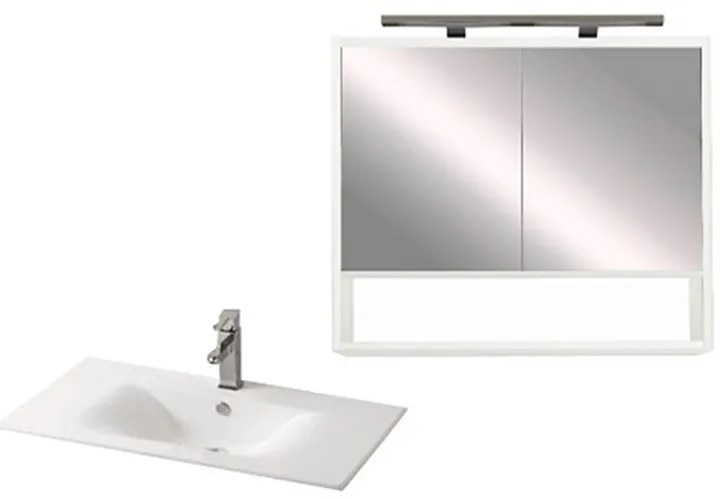 Mobilier complet de baie Luna 80 alb