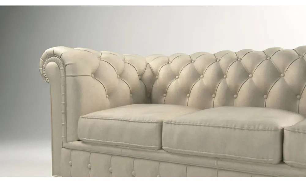 Canapea crem cu tapițerie din catifea 230 cm Cambridge – Ropez