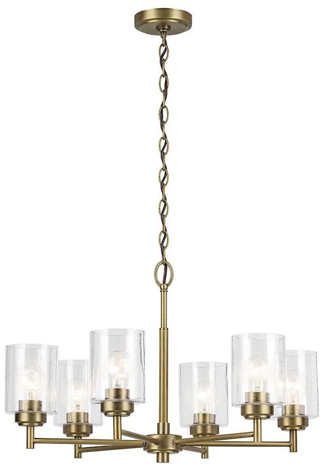 Lustră pe lanț Kichler KL-WINSLOW6-NBR WINSLOW 6xE27/60W/230V alamă