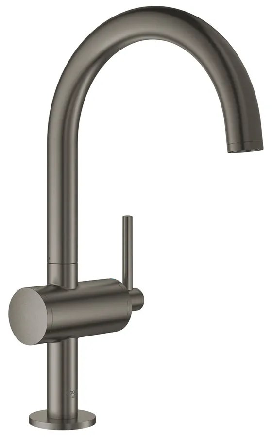 Baterie lavoar Grohe Atrio L monocomanda antracit periat Hard Graphite