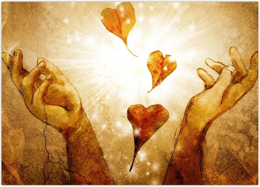 Tablou - pictura mâinilor pline de dragoste (70x50 cm)