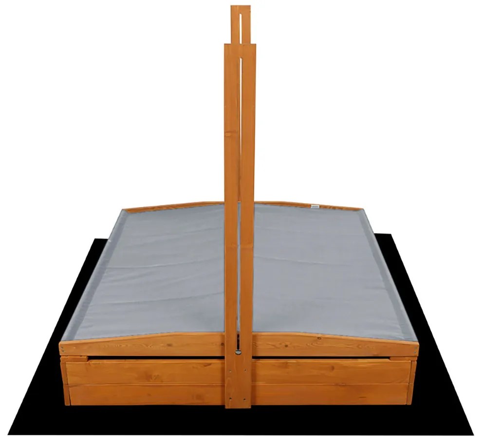 Ladă de nisip 120cm cu copertină, impregnată + agrotextil