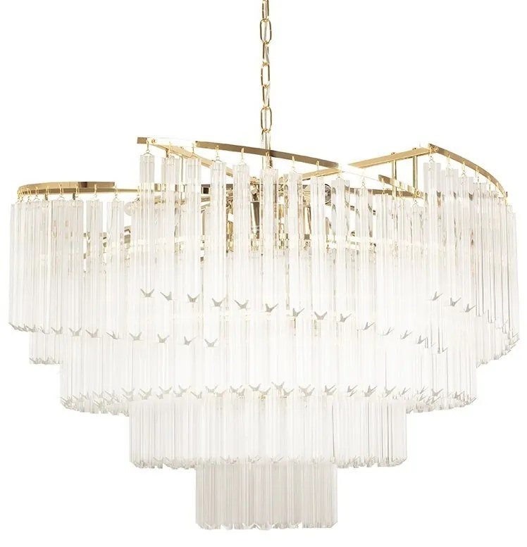 Lustra suspendata metal auriu si sticla LUMA 60