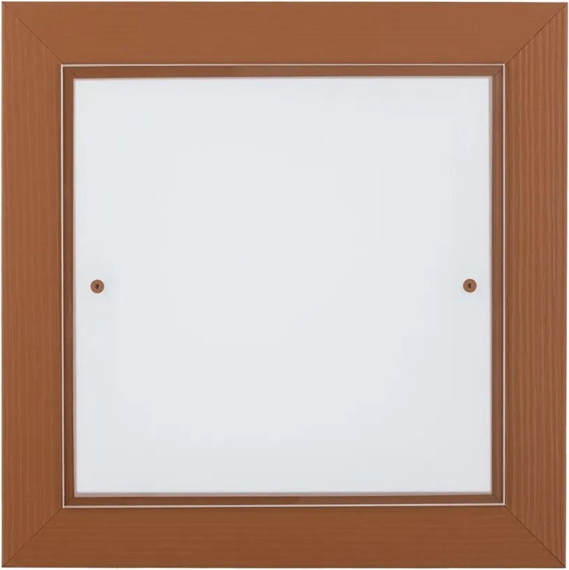 Plafoniera din lemn si sticla TABOR 52x52cm, teracota