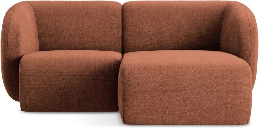 Colțar teracotă cu tapițerie din chenille (cu colț pe partea dreaptă/cu șezlong) Lani – Makamii