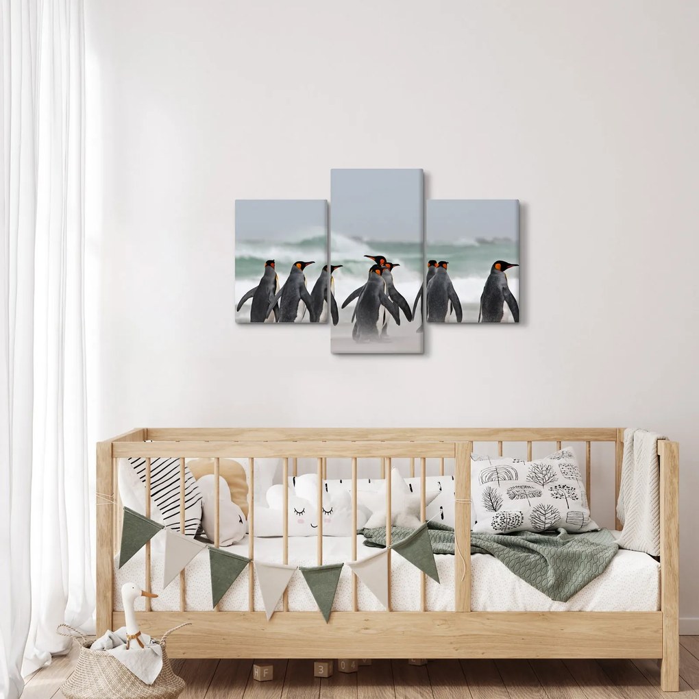 Tablou pinguini în ocean (90x60 cm)