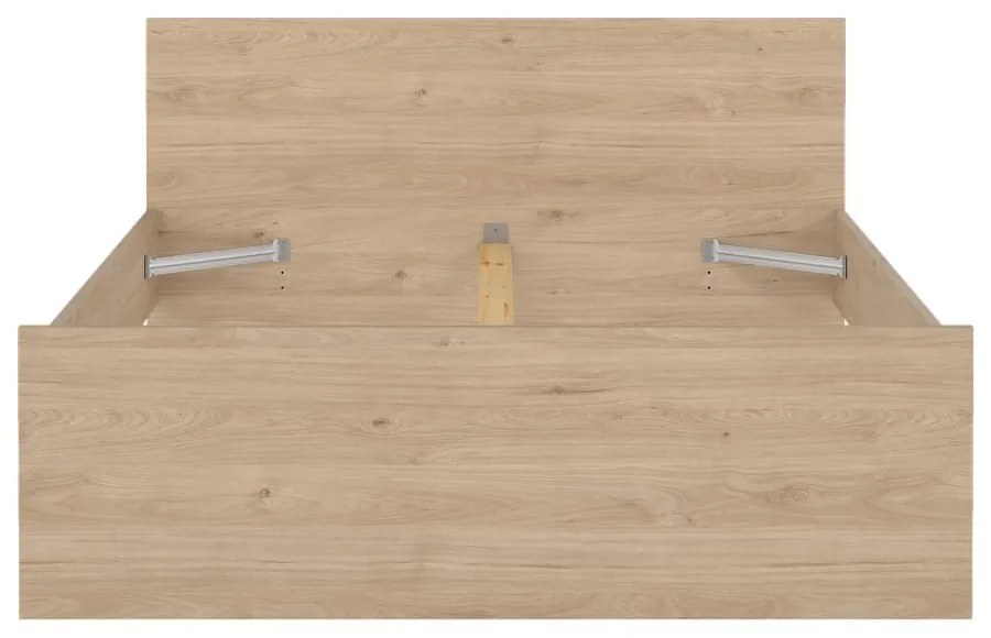 Pat matrimonial în culoare naturală cu aspect de lemn de stejar fără somieră 140x200 cm Naia – Tvilum