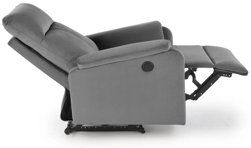 Fotoliu recliner Crocus velvet gri H102 cm