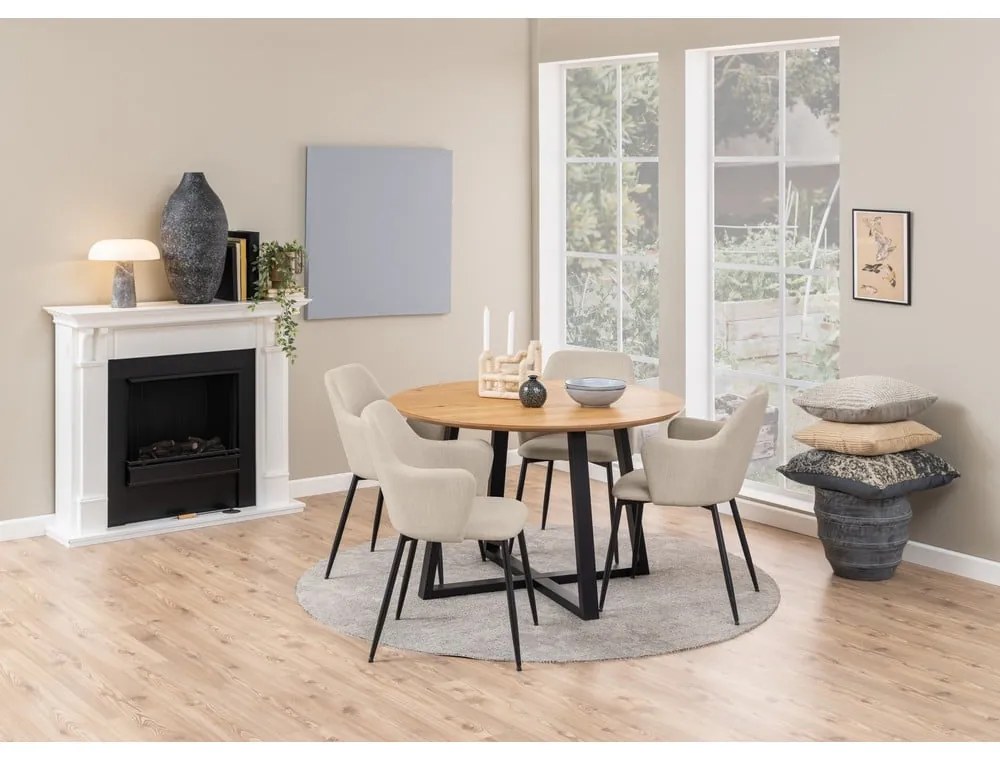 Set de scaune de sufragerie crem 2 buc. tapițat Ilsa – Actona