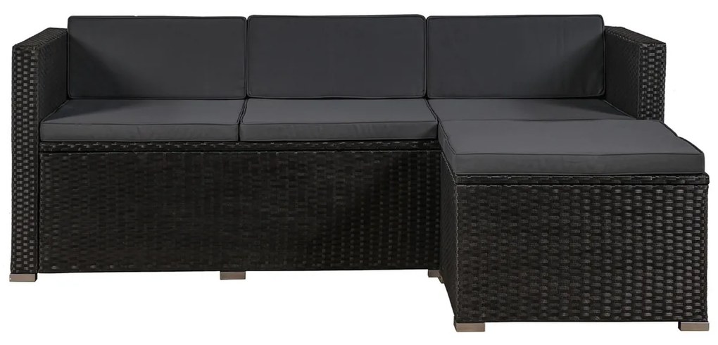 Juskys Set ratan de gradina Punta Cana M - perne negre/antracit